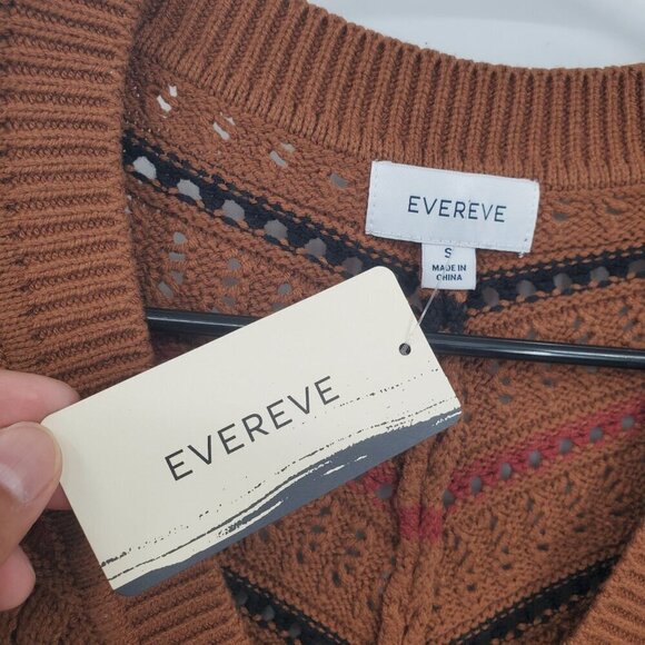 Everee Sawyer Chevron Pullover Sweater Top Women Size Small NWT V Neck Knit - Picture 6 of 14